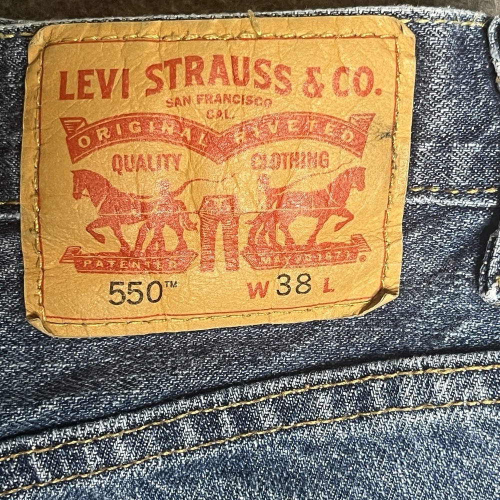 Levis 550 Jean Shorts Mens 38 Jorts Blue Denim Y2K Dad Skater Relax Fit Casual - Picture 14 of 14
